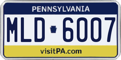 PA license plate MLD6007