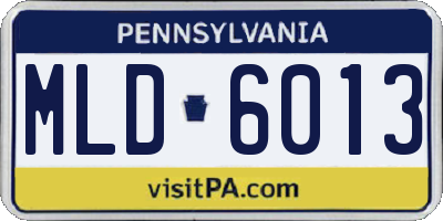 PA license plate MLD6013