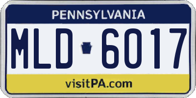 PA license plate MLD6017
