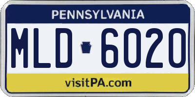 PA license plate MLD6020