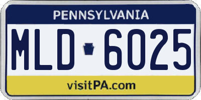 PA license plate MLD6025