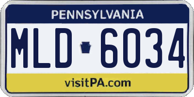 PA license plate MLD6034