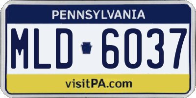 PA license plate MLD6037
