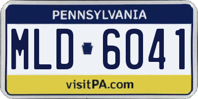 PA license plate MLD6041