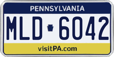 PA license plate MLD6042
