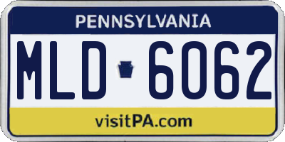 PA license plate MLD6062