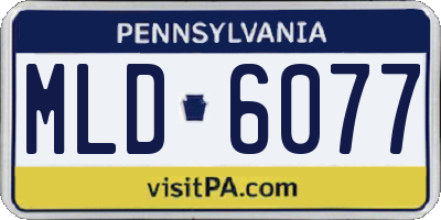 PA license plate MLD6077