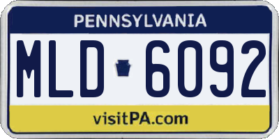 PA license plate MLD6092