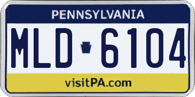 PA license plate MLD6104