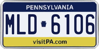PA license plate MLD6106
