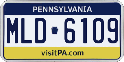 PA license plate MLD6109