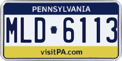 PA license plate MLD6113