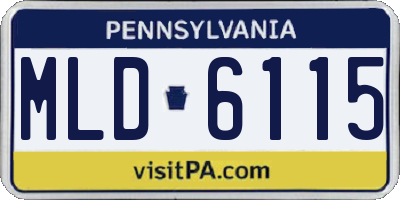 PA license plate MLD6115