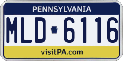 PA license plate MLD6116
