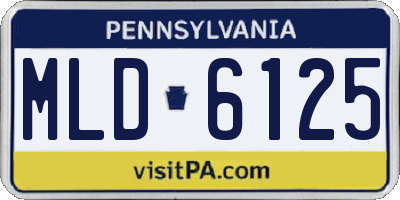 PA license plate MLD6125