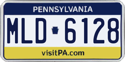 PA license plate MLD6128
