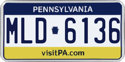 PA license plate MLD6136