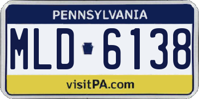 PA license plate MLD6138