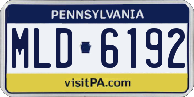 PA license plate MLD6192