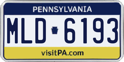 PA license plate MLD6193