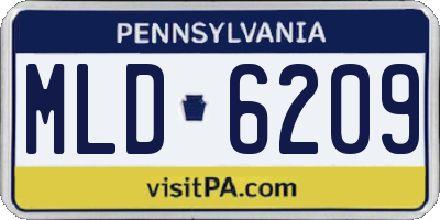 PA license plate MLD6209