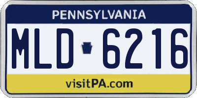 PA license plate MLD6216