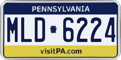 PA license plate MLD6224