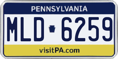 PA license plate MLD6259