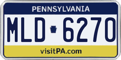 PA license plate MLD6270