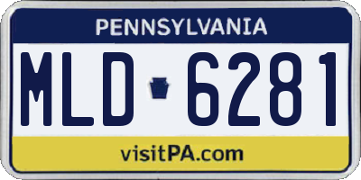 PA license plate MLD6281