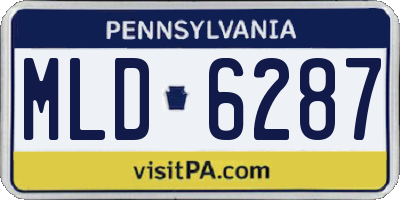 PA license plate MLD6287