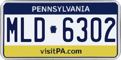 PA license plate MLD6302