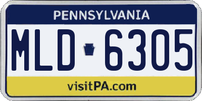 PA license plate MLD6305