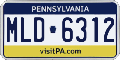 PA license plate MLD6312