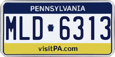 PA license plate MLD6313