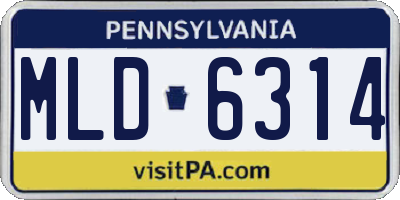 PA license plate MLD6314