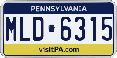 PA license plate MLD6315