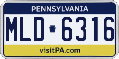 PA license plate MLD6316