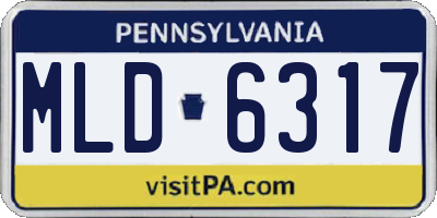 PA license plate MLD6317