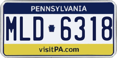 PA license plate MLD6318