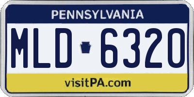 PA license plate MLD6320