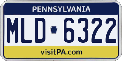 PA license plate MLD6322