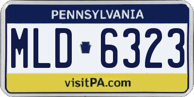 PA license plate MLD6323