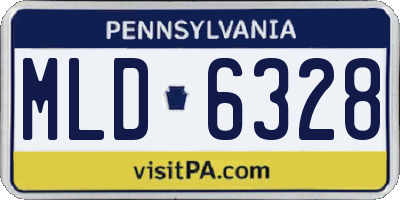 PA license plate MLD6328