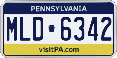 PA license plate MLD6342