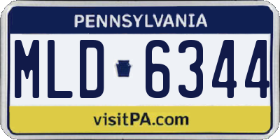 PA license plate MLD6344
