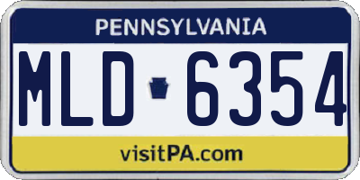 PA license plate MLD6354