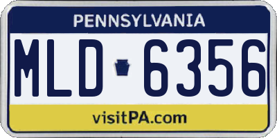PA license plate MLD6356