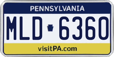 PA license plate MLD6360