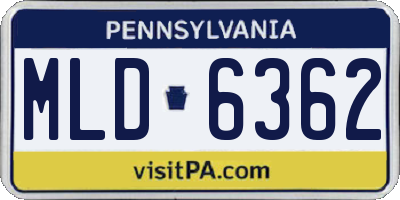 PA license plate MLD6362